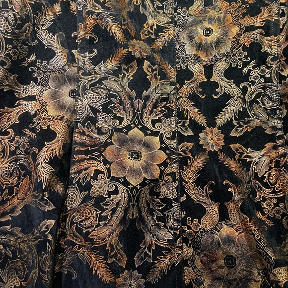 Flashy Retro 80s Style Printed Black Blazer Faux Brocade Blazer Jacket - Picture 4 of 10